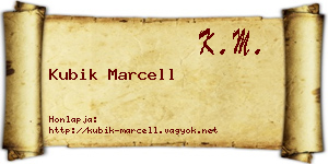 Kubik Marcell névjegykártya